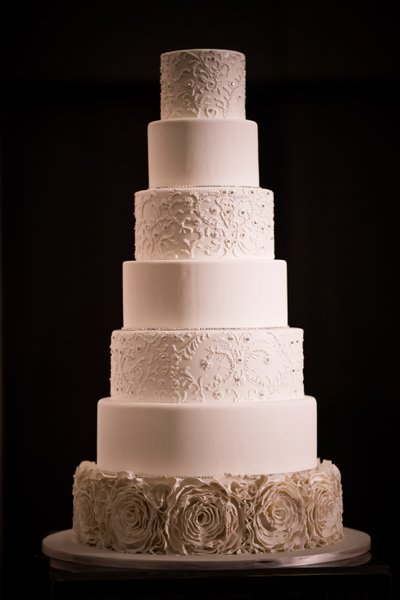 Seven Tier White Wedding Cake