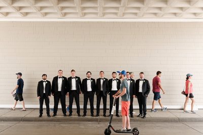 Fun Groomsmen Lineup - Los Angeles Wedding, Mitzvah & Portrait Photographer - Next Exit Photography