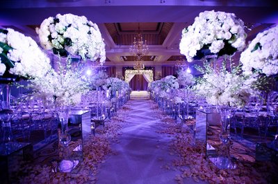 Gorgeous Purple Wedding Decor in the Collonade Ballroom