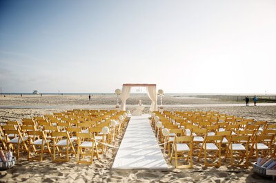 Beach Ceremony Set Up at the Hotel Casa Del Mar - Wedding Photography