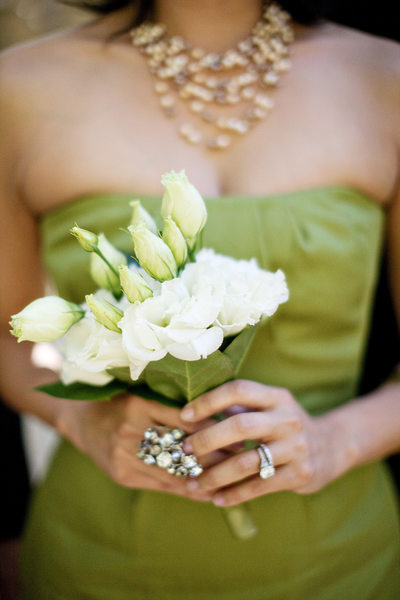 Wedding Details - Bridal Party Bouquet on green