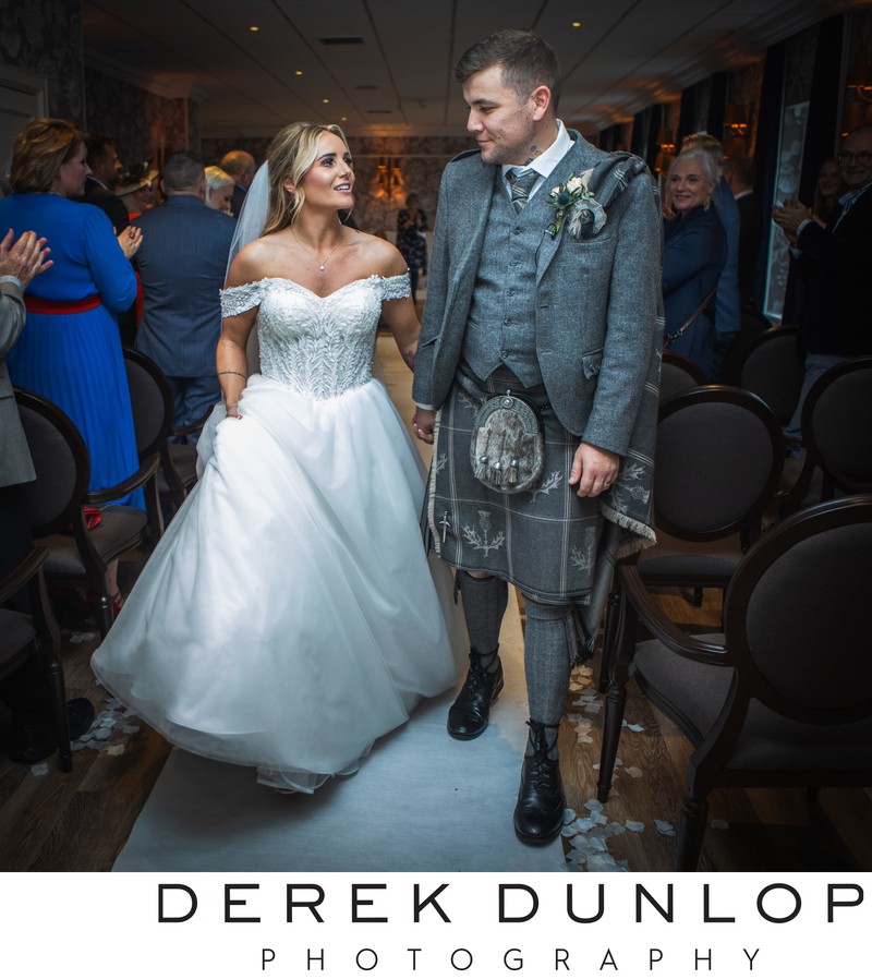 Just married aisle exit Marine Troon Just married aisle exit Marine Troon