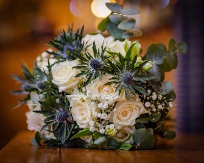 Scottish Thistle Bouquet — Gailes Hotel Wedding Scottish Thistle Bouquet — Gailes Hotel Wedding