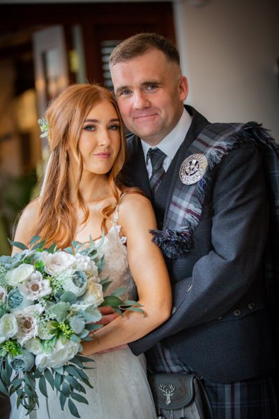 Newlyweds close portrait Brig o Doon Newlyweds close portrait Brig o Doon