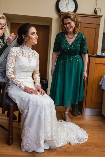 Bride and mum getting ready wedding at Pollok House Bride and mum getting ready wedding at Pollok House
