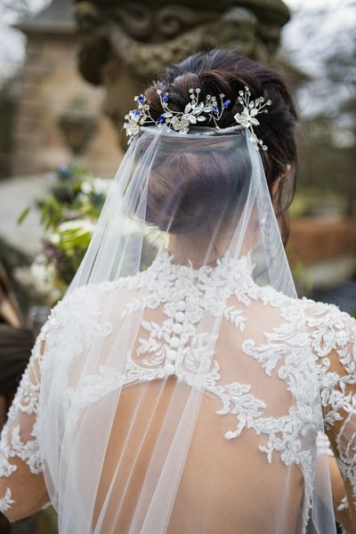 Veil and flower crown detail Pollok House Veil and flower crown detail Pollok House