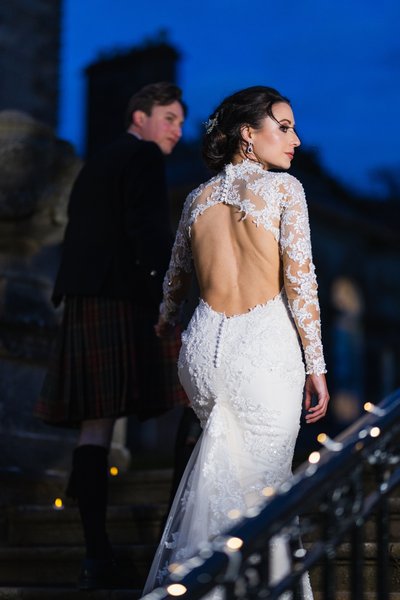 Blue hour bride portrait Pollok House Blue hour bride portrait Pollok House