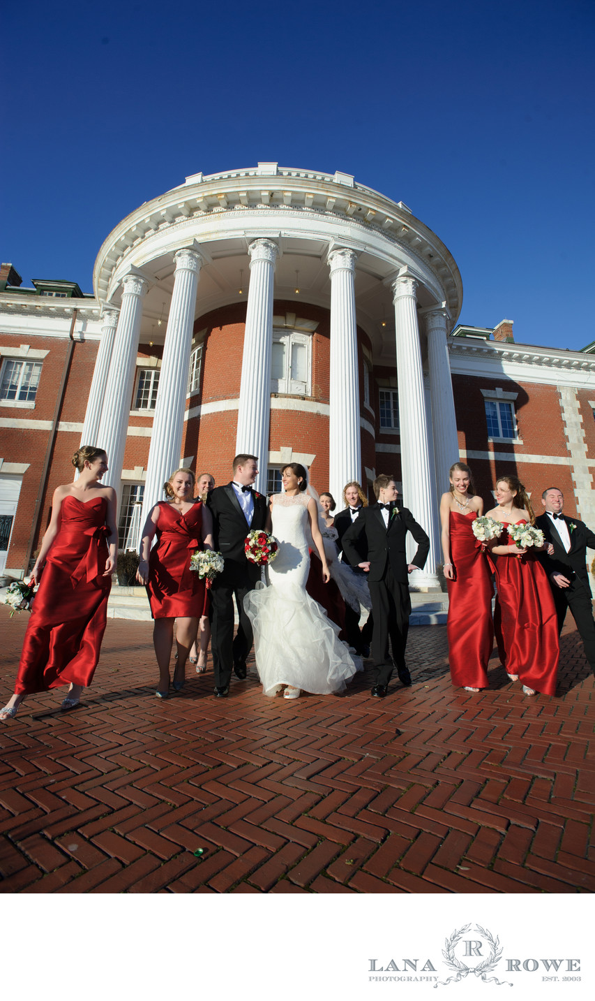 Bourne Mansion wedding photography  wedding party