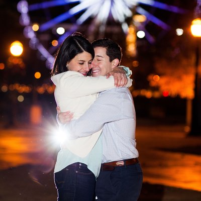 Centennial Olympic Park Night Engagement Photography