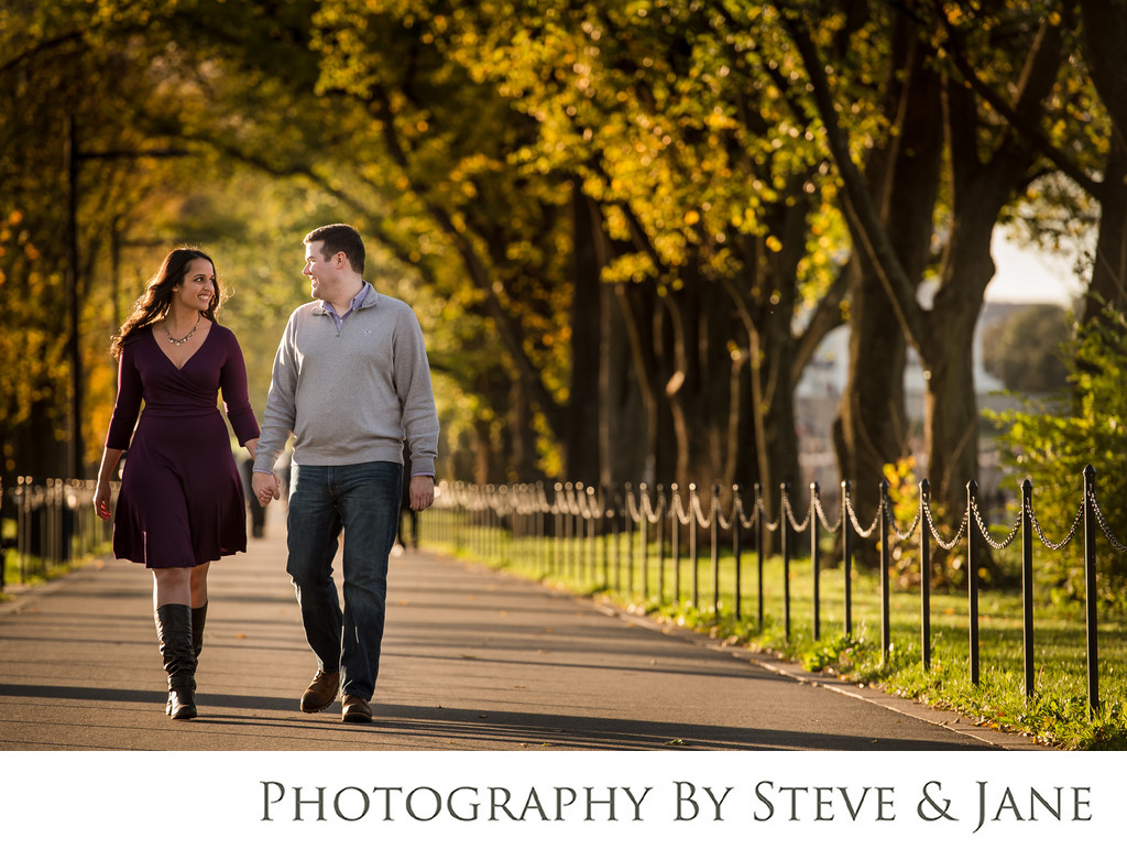 Fall engagement session on the National Mall in DC