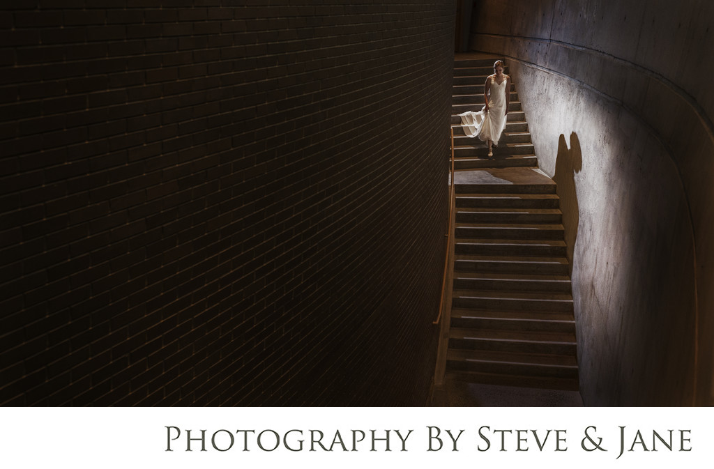 Arena Stage Stairs Bridal Portrait