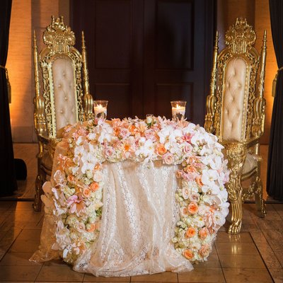Sweetheart Table Full Table Floral Arrangement