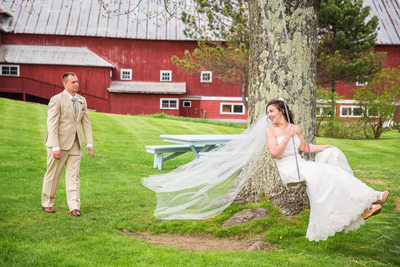 Tree swing wedding photos
