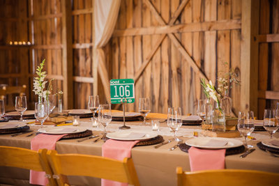 Vermont license plate wedding table number