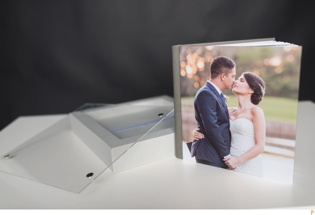 TWO SHADES OF GREY WEDDING ALBUM WITH PICTURE ON COVER