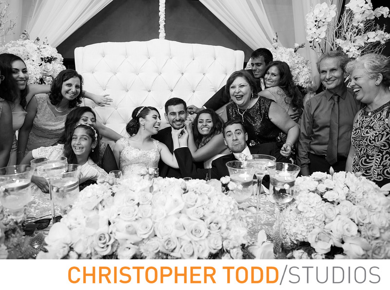 Fun Group Photo Of Bride and Groom At Westin South Coast Fun Group Photo Of Bride and Groom At Westin South Coast