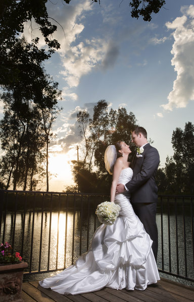Bride and Groom enjoy the sunset. Wolf Lakes, Sanger 