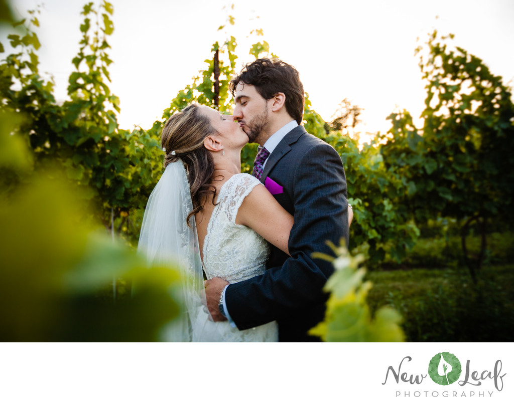 Bride and Groom at Moon Dancer Winery
