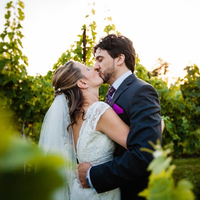Bride and Groom at Moon Dancer Winery
