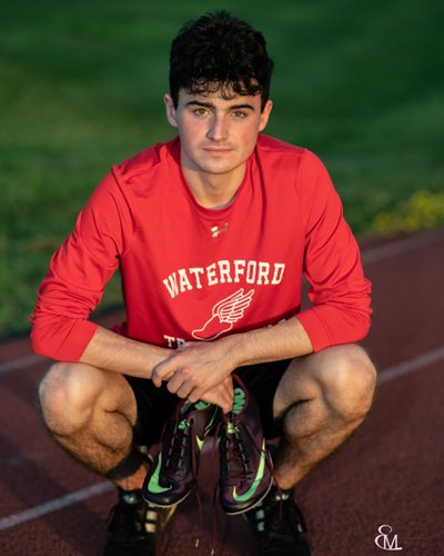 Senior portrait, Waterford HS track, CP photographer