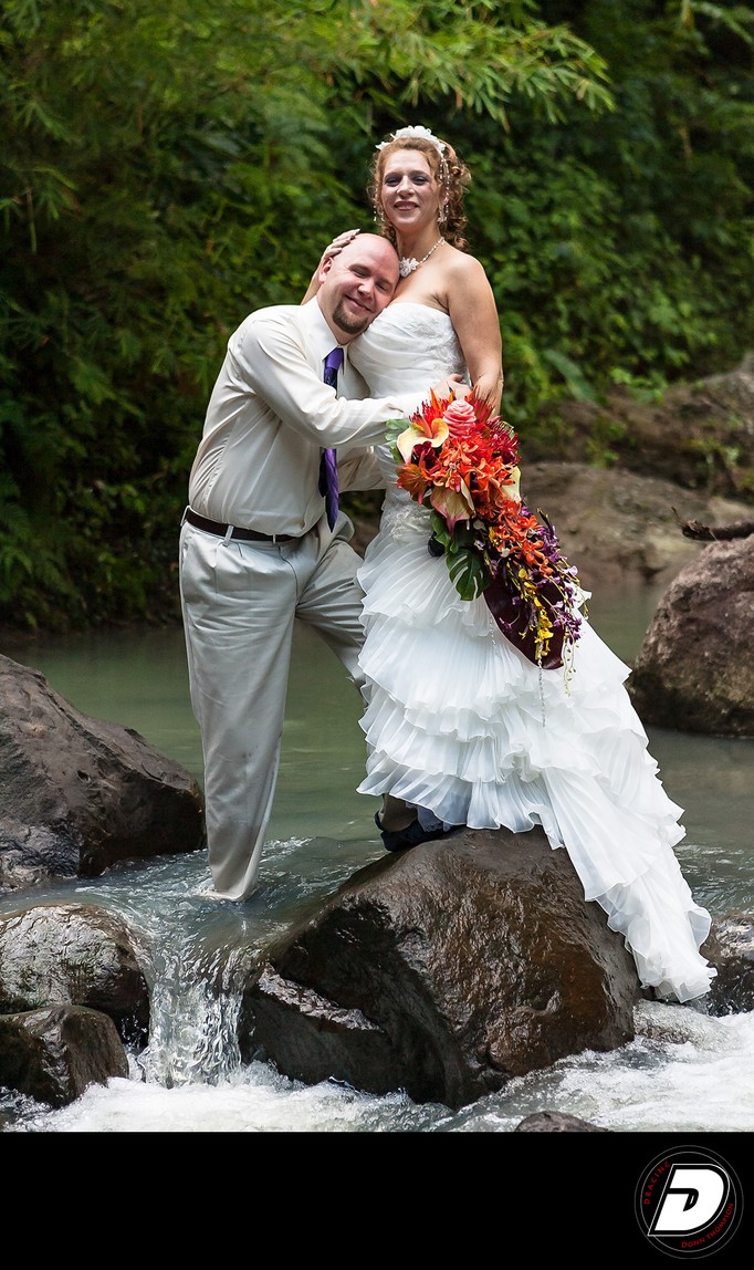 St Lucia River Wedding Couple
