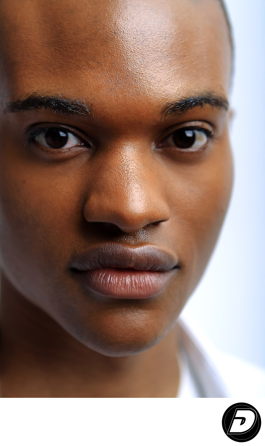 Black Brown Male Face Studio Portrait Photograph