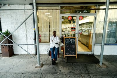 Harlem Accra Restaurant Door Man Photo
