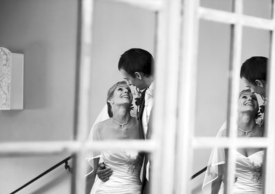 Bride and Groom Reflexion in the Mirror Jan Plachy