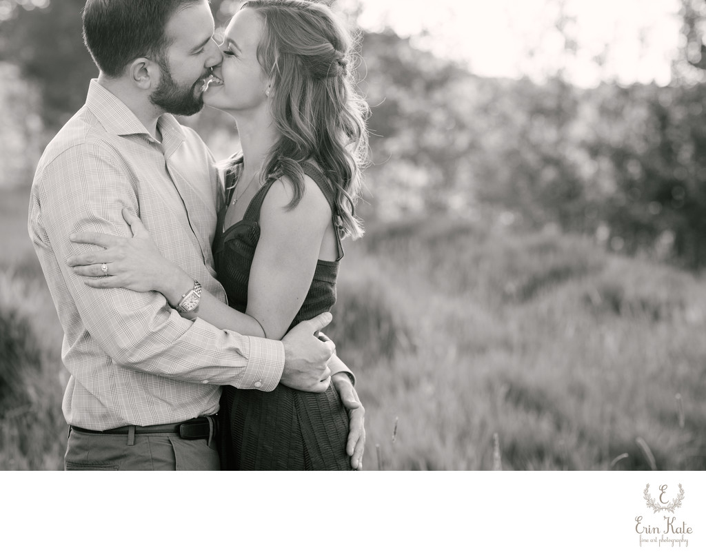 Black and White Photo of a McPolin Barn Engagement