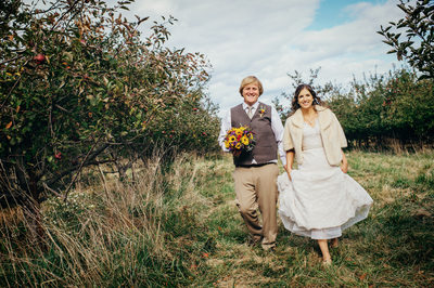 Toby & Brian Wedding Portraits in Apple Orchard