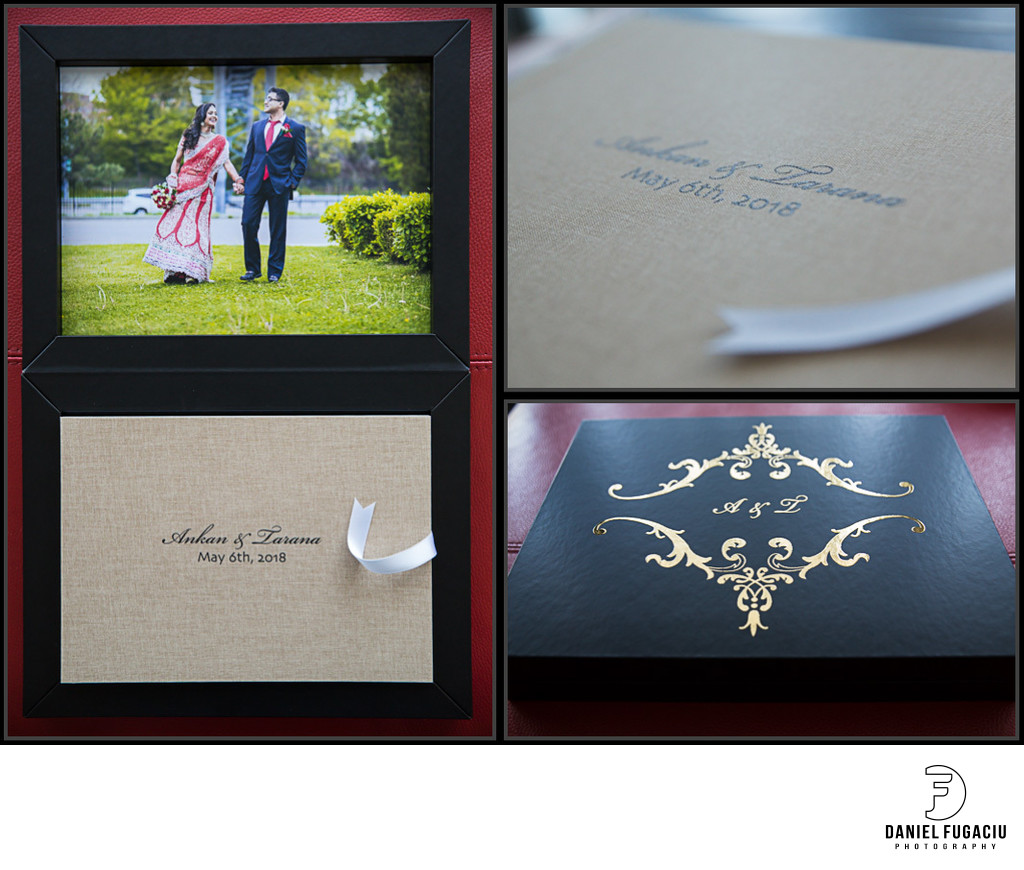 Signature wedding Book with linen cover and embossing
