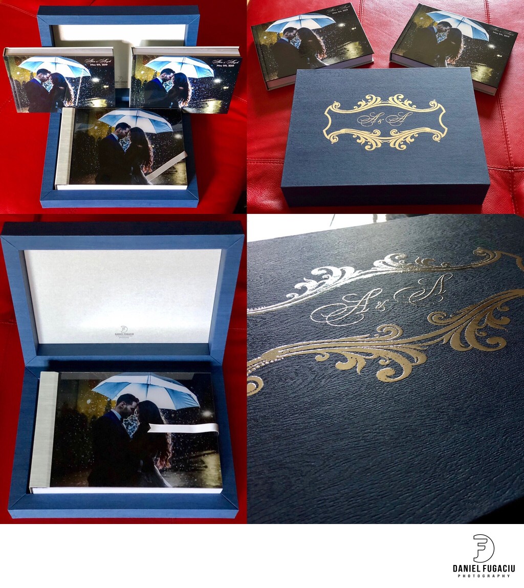 Mapple wedding album with gold foil engraving overprint