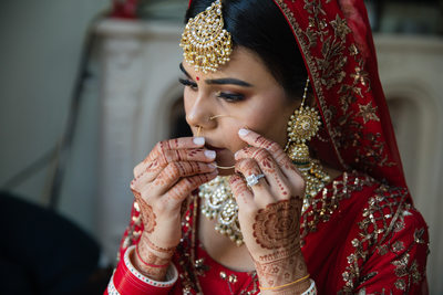 Sikh bride getting ready