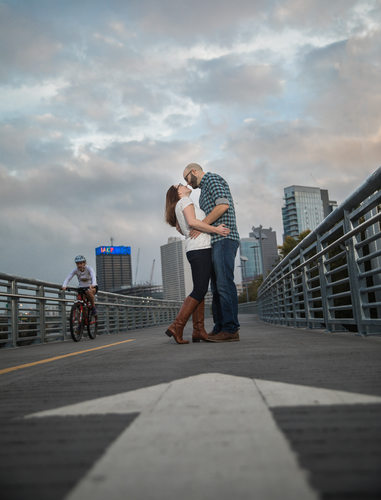 Schuylkill River Trail engagement couple