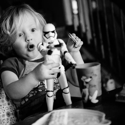 Family Documentary Pics with Star Wars Storm Trooper