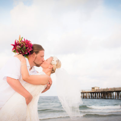 Pompani pier beach wedding elope Florida photographer