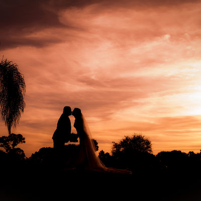 wedding silhouette Florida sunset
