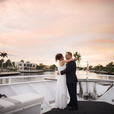sundream yacht ft lauderdale wedding boat sunset