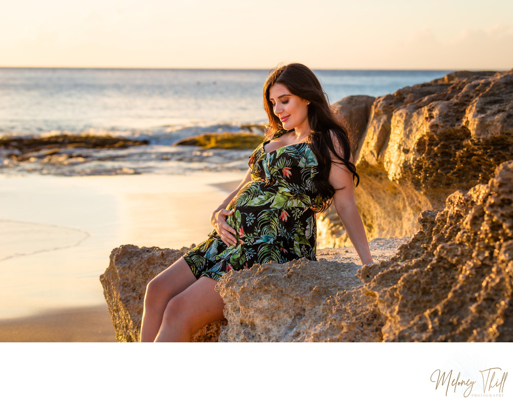 Maternity Beach Portrait  - Meloney Thill Photographer
