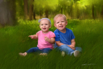 Painting of Kids (created from a photo)
