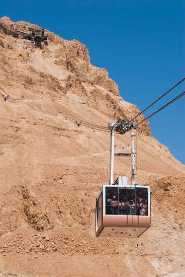 Cable Car Carrying Tourists in Masada Israel - Fine Art
