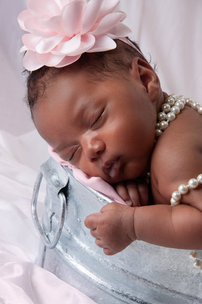 Newborn Portraits Baby with Pearls