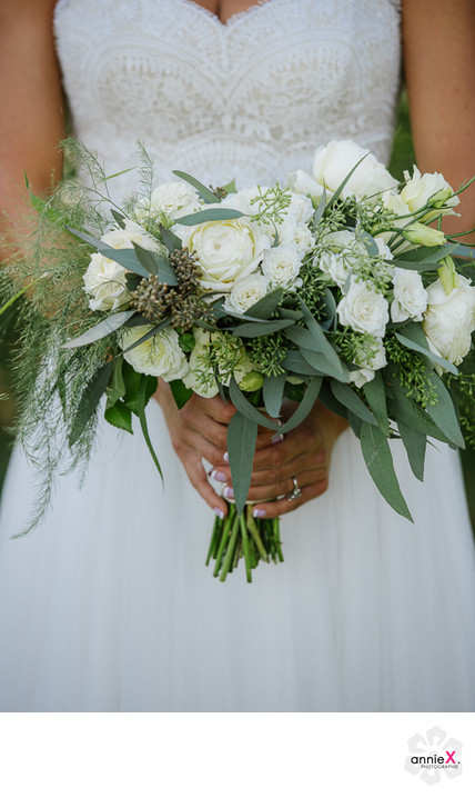 Bride and her White bouquet