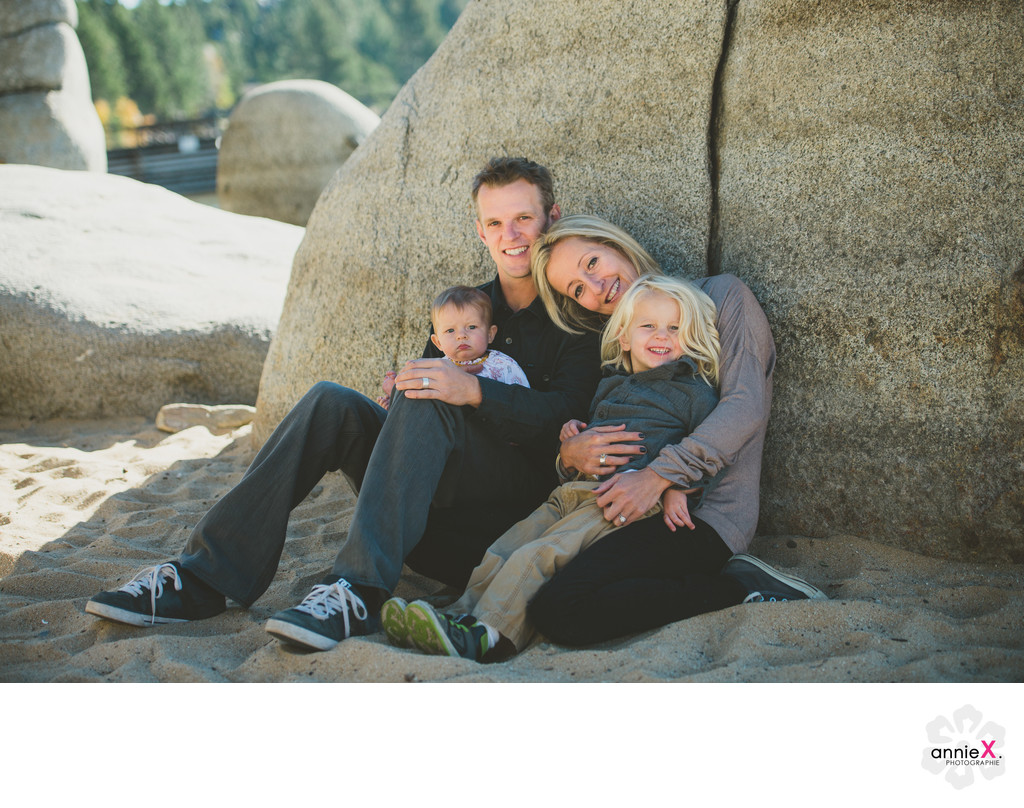 Boulders and Beach family portraits in Tahoe
