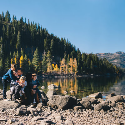Donner Lake family portrait session during fall