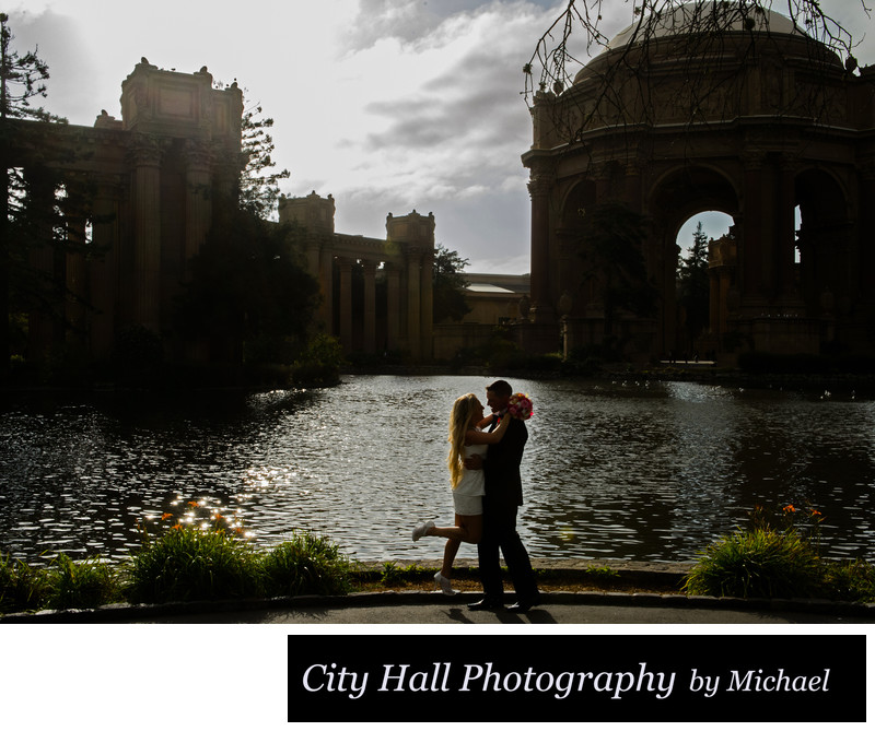 Late Evening Wedding Photography at the SF Palace of Fine Arts