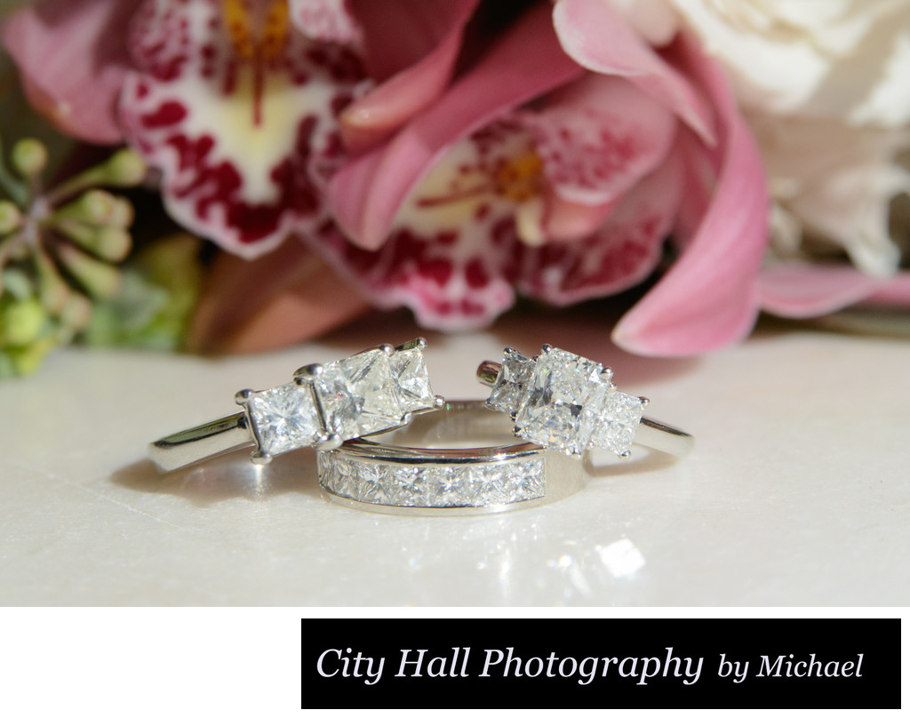LGBT dual rings showing close up wedding photography
