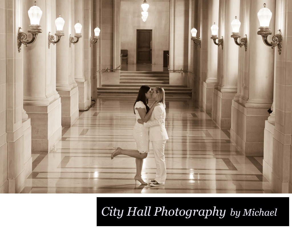Brides wedding - LGBT Wedding Photography at City Hall