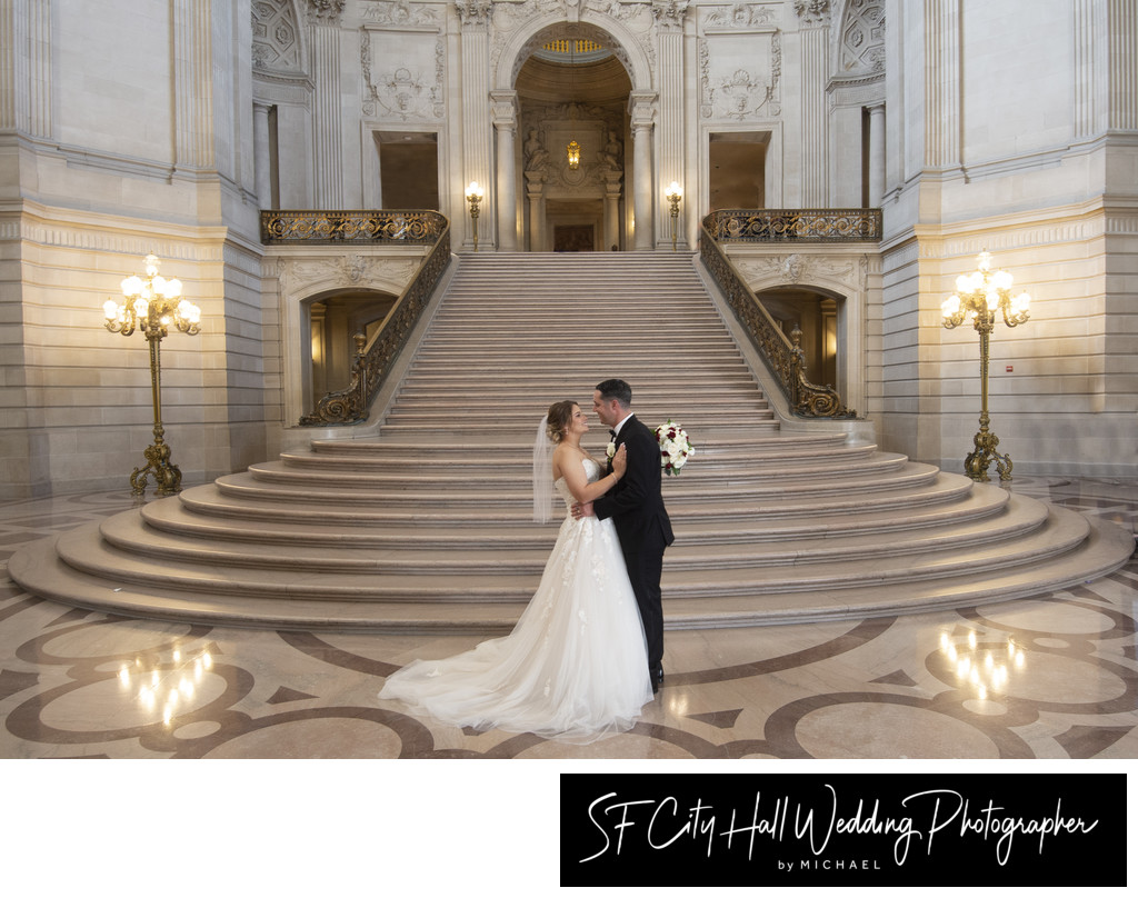 San Francisco City Hall Grand Staircase Wedding Photography Image