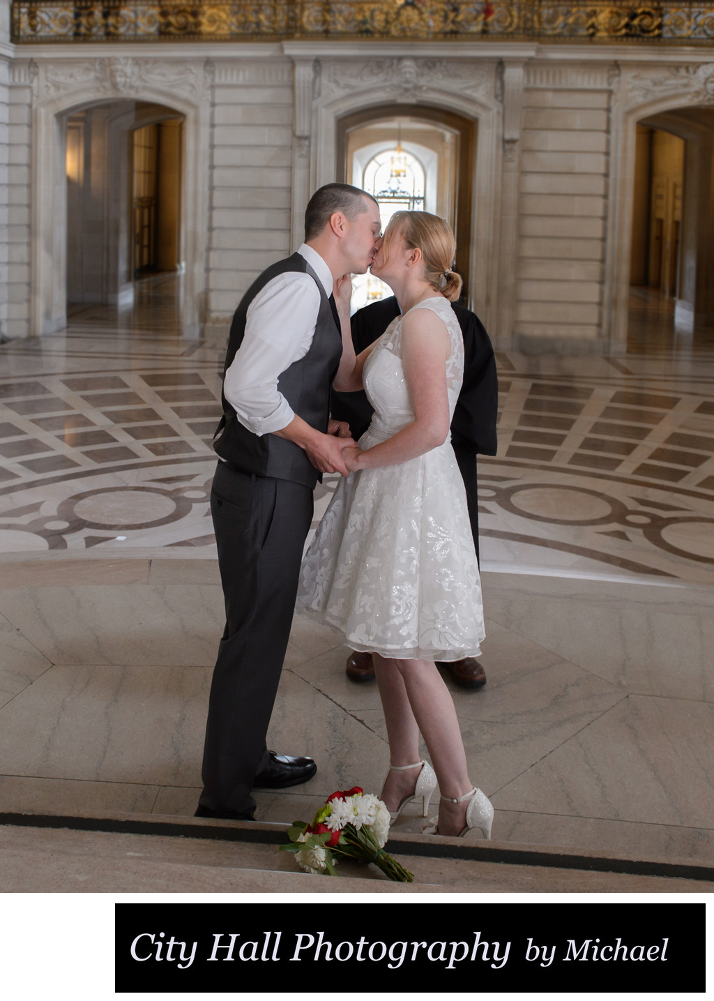 Wedding Photographer San Francisco City Hall - First Kiss